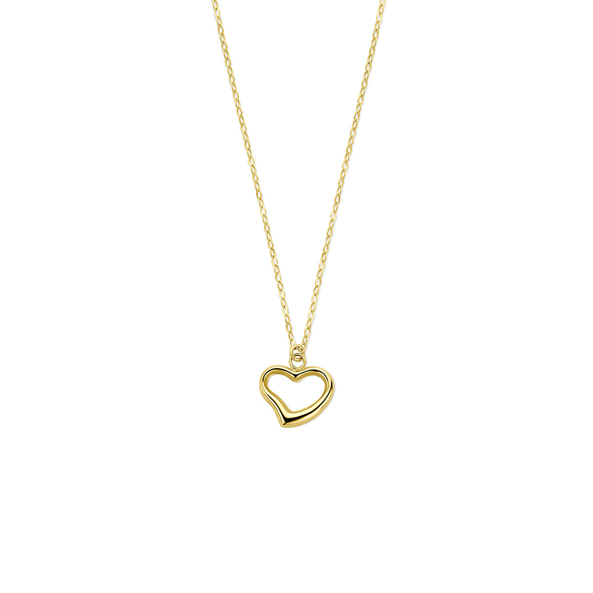 14k gelbgoldene Kette mit herzförmigem Anhänger