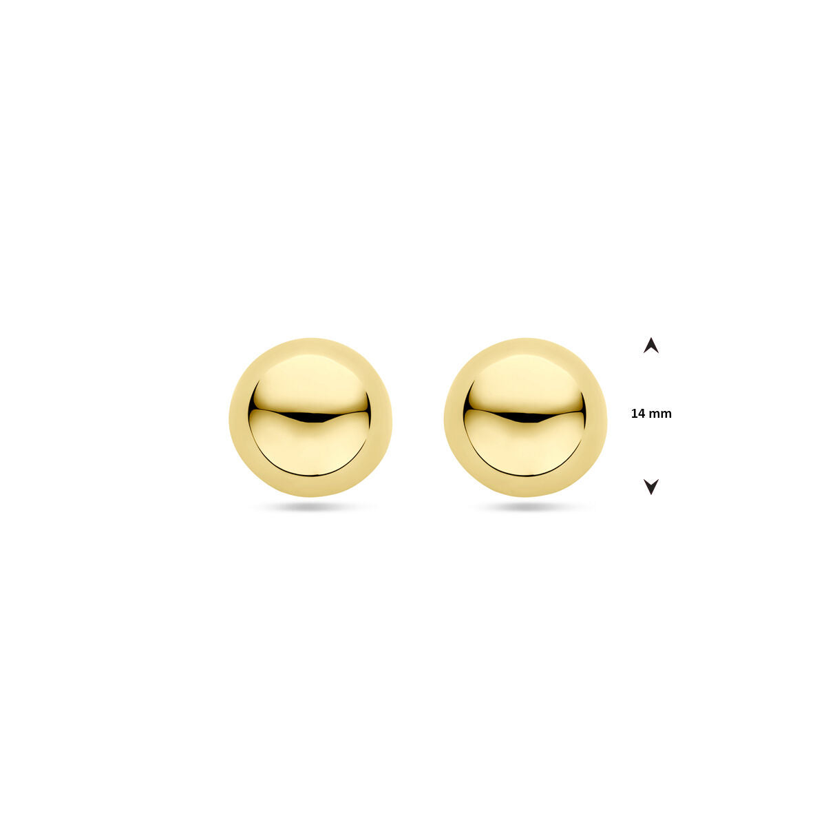Ohrstecker Halbkugel 14 mm 1 Mikron versilbert (gelb)