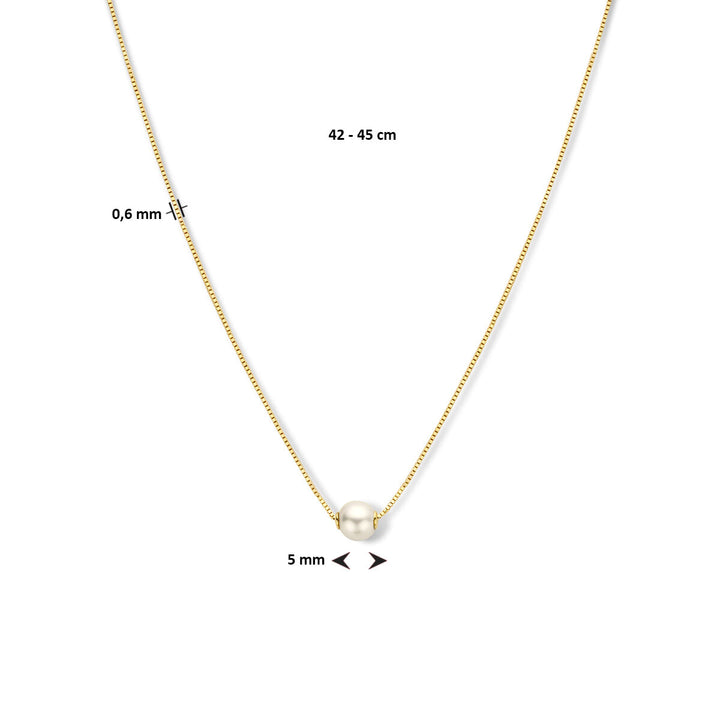 Perlenkette 42 - 45 cm 14K Gelbgold
