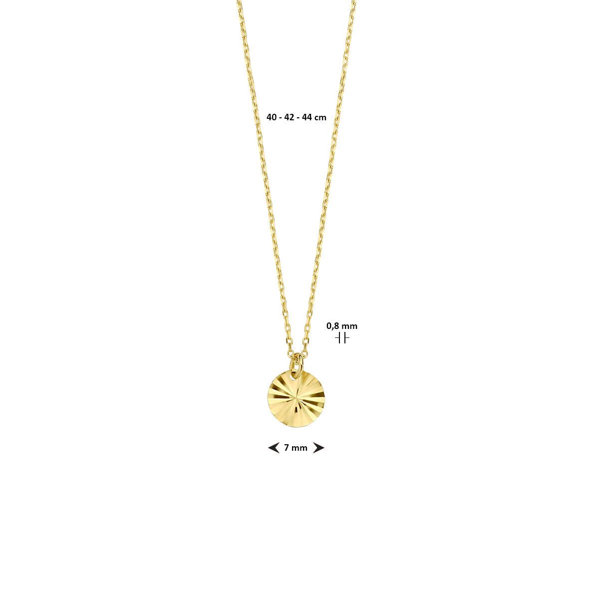 Halskette rund 40 - 42 - 44 cm 14K Gelbgold