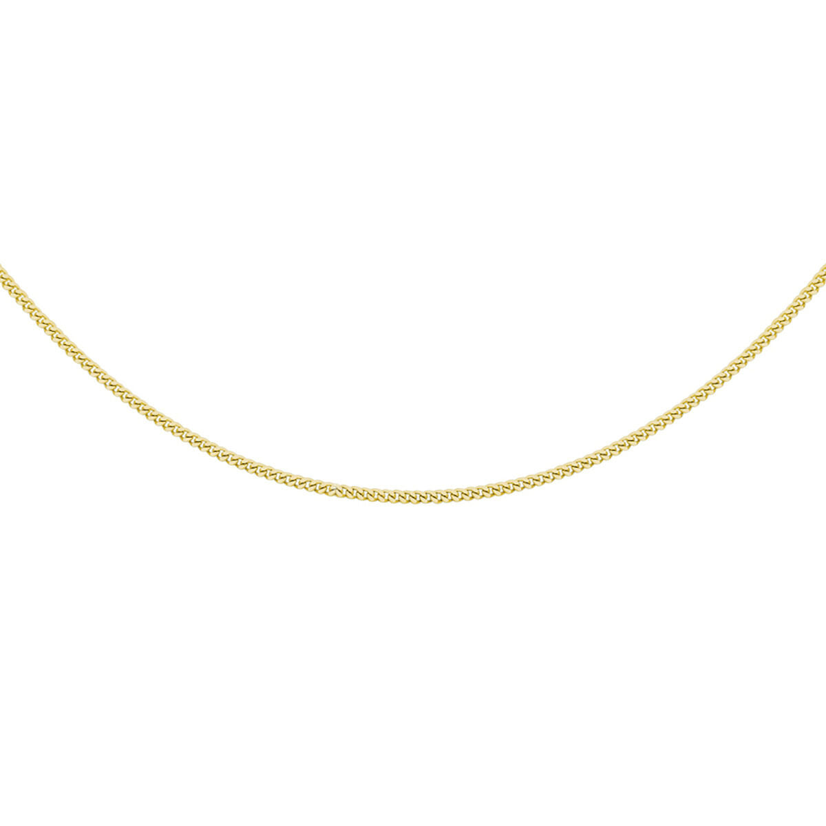 Halskette Gourmette 4-seitiger Schliff 1,2 mm 3 Mikron Silber vergoldet (gelb)