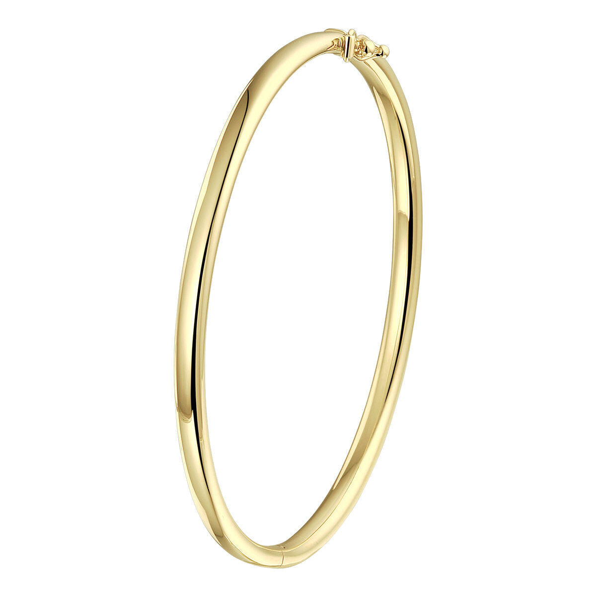Bangle mit ovalem Rohr, 4,0 mm, aus 14K Gelbgold