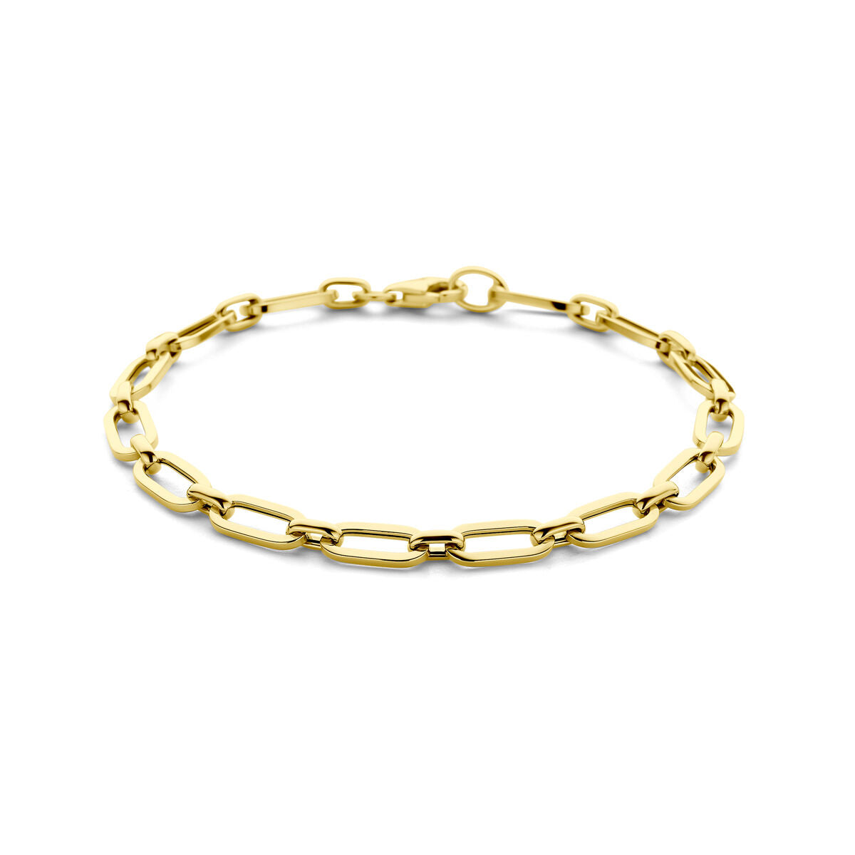 Armband aus 14K Gelbgold mit Paperclip-Design, 5,0 mm breit und 19 cm lang