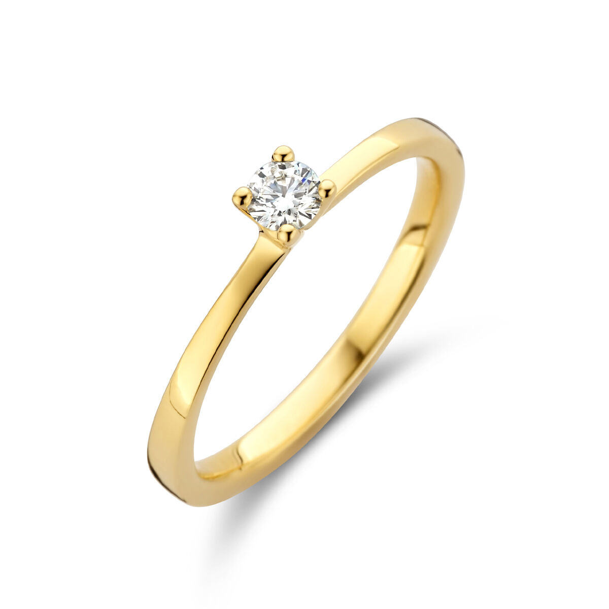 Ring aus 14K Gelbgold mit einem 0,15 ct Diamanten in der Fassung