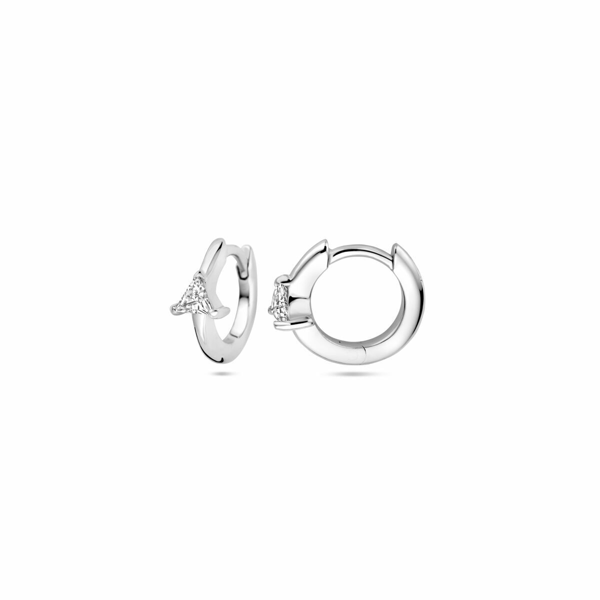 Klappcreolen Zirkonia 10,5 mm Silber rhodiniert