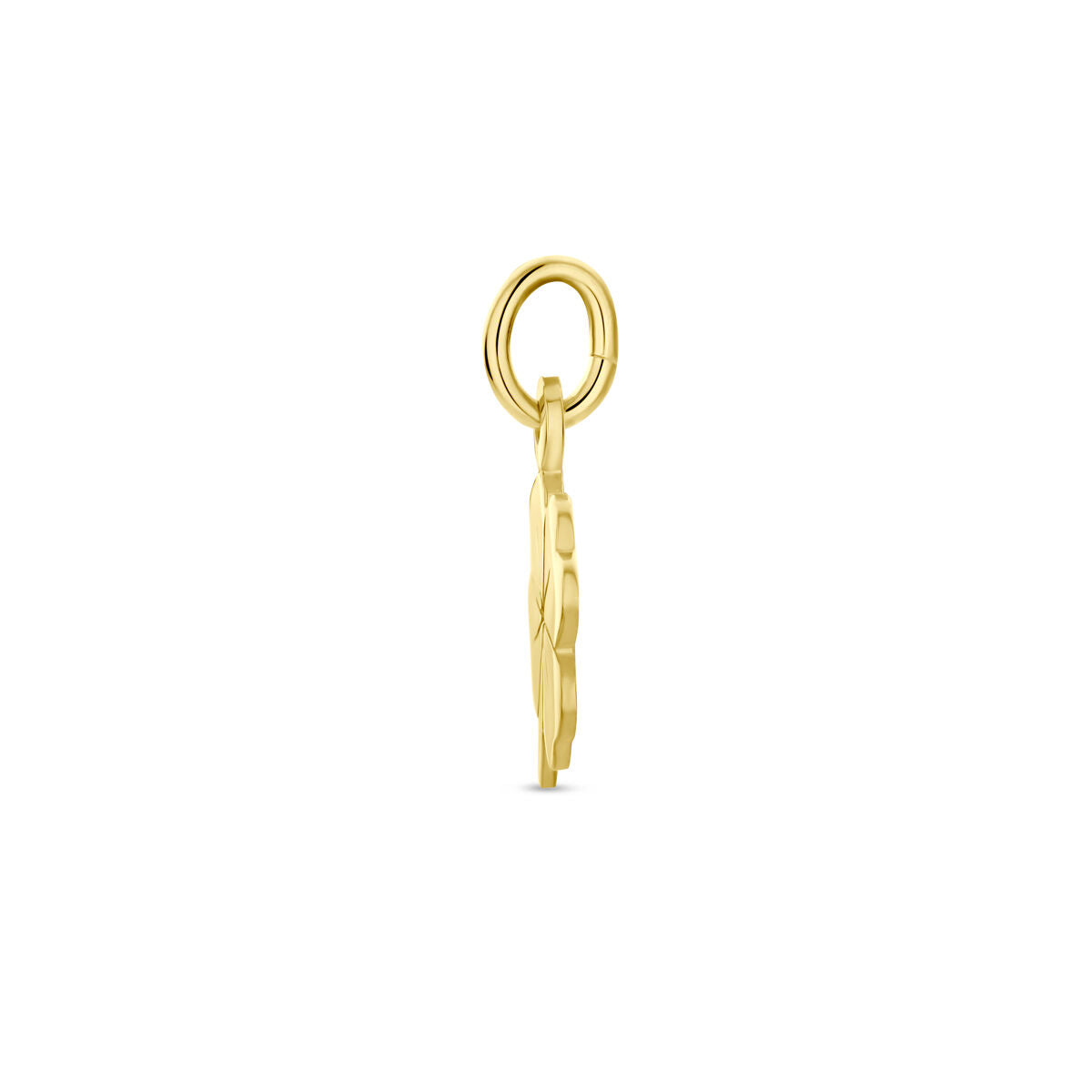 Hänger aus 14K Gelbgold in Form eines Kleeblatts mit strukturiertem Design