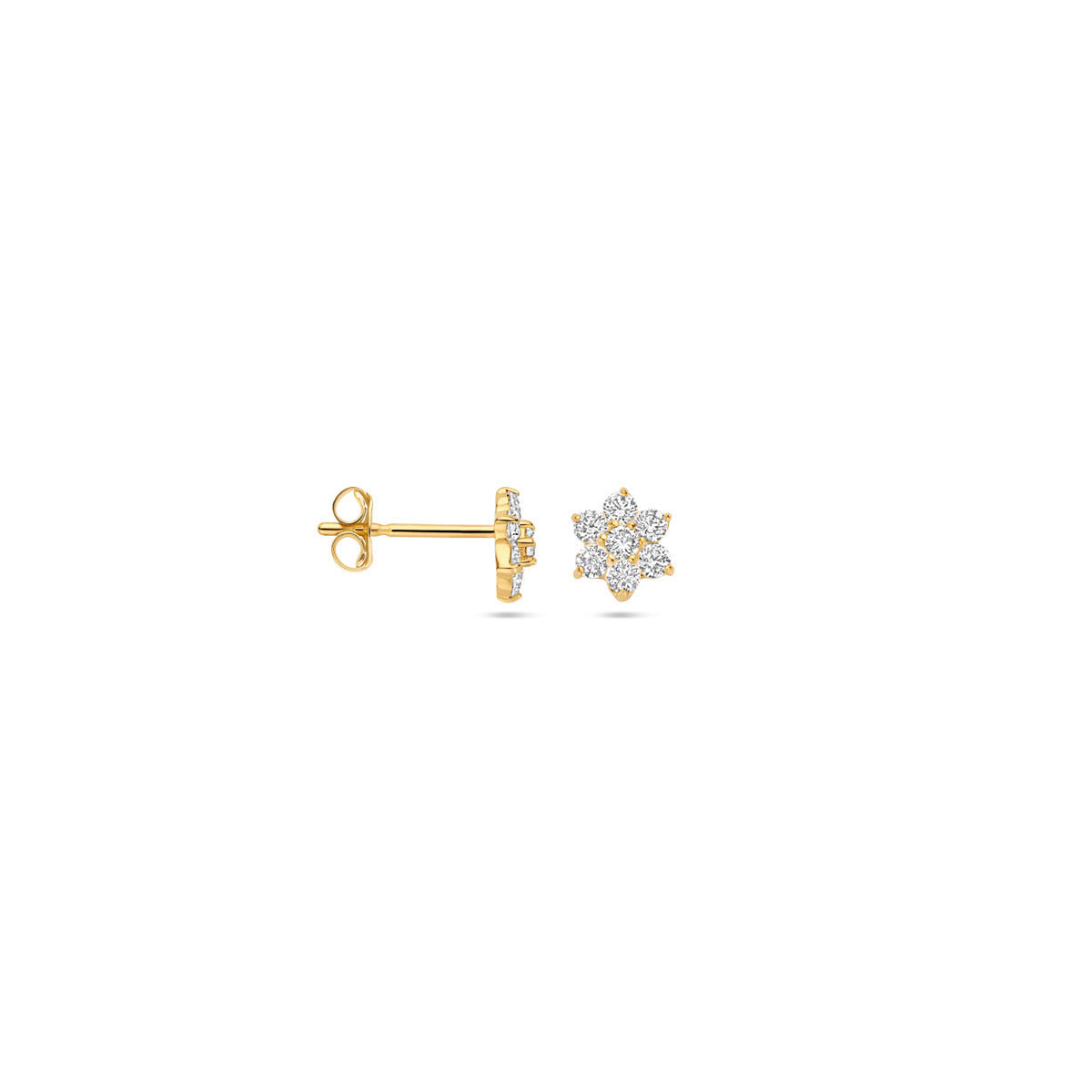 oorknoppen rozet 14K geelgoud
