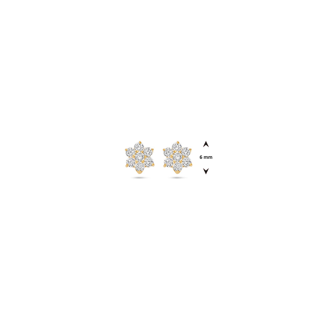 oorknoppen rozet 14K geelgoud