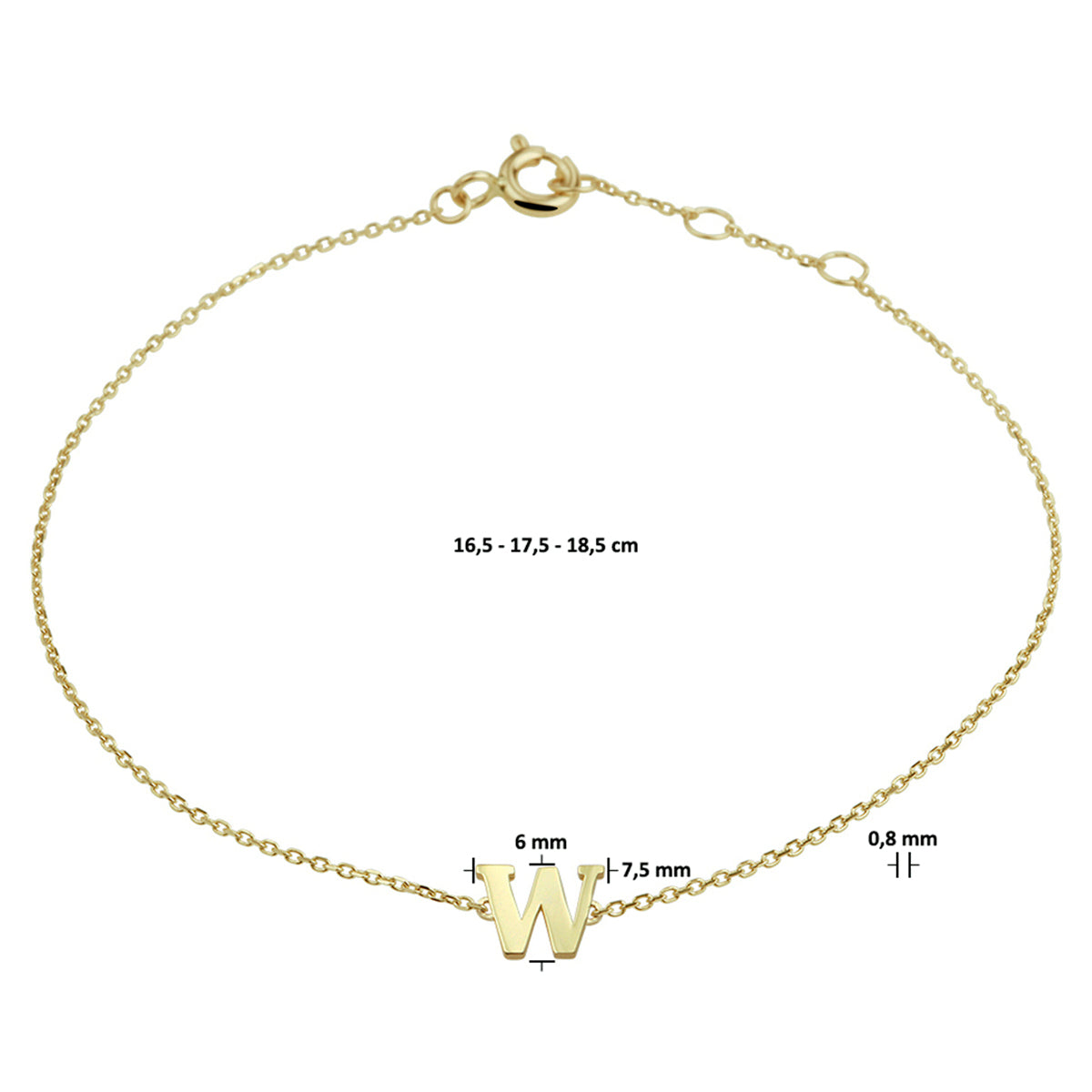 armband letter 14K geelgoud