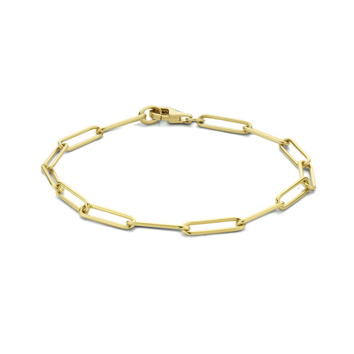 Armband Büroklammer rund massiv 3,9 mm 19 cm 14K Gelbgold