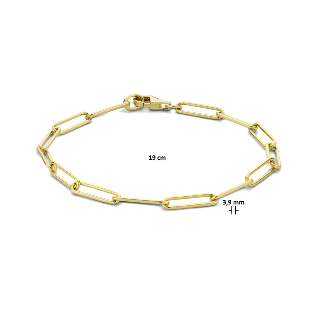 Armband Büroklammer rund massiv 3,9 mm 19 cm 14K Gelbgold