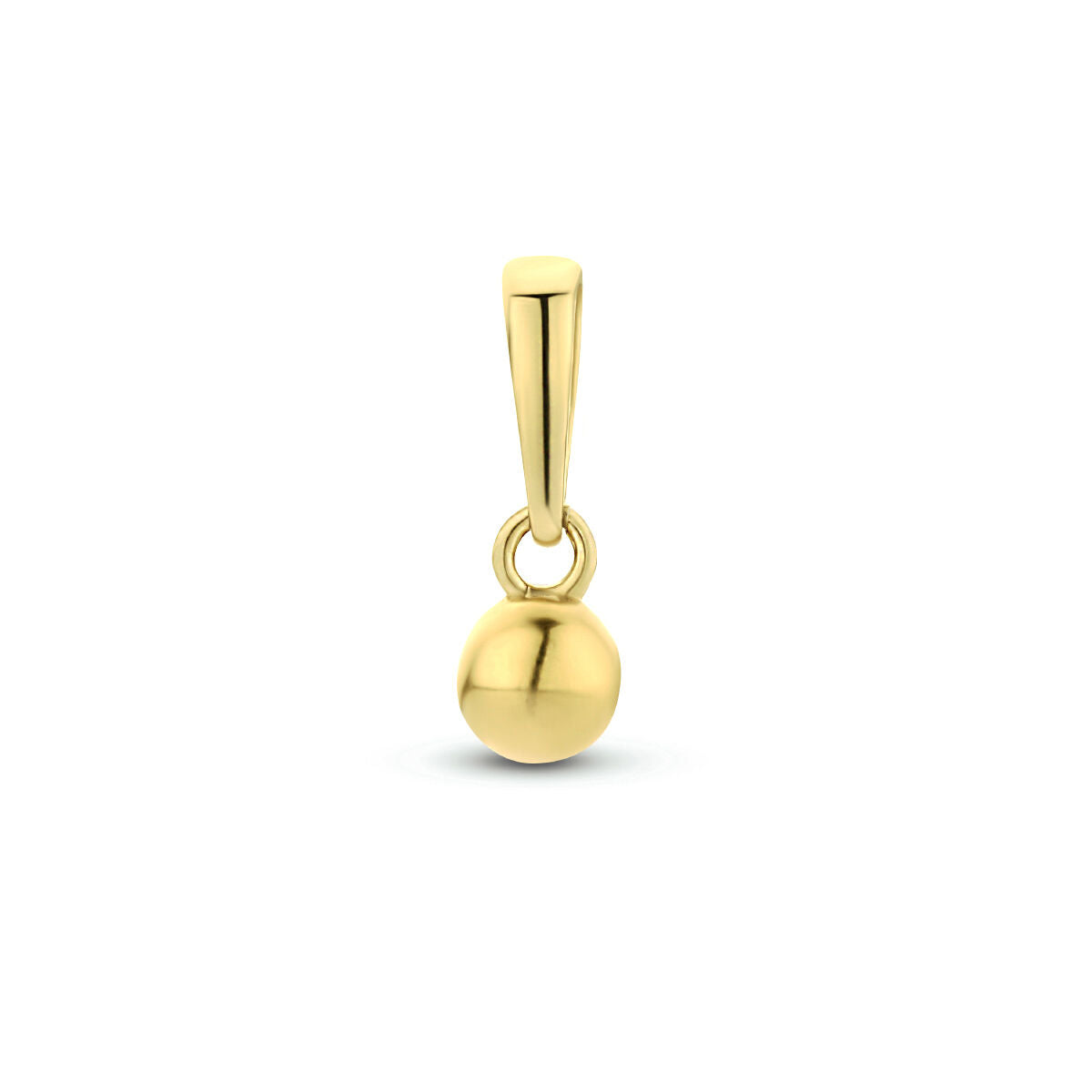 Hänger aus 14K Gelbgold mit runder, glatter Kugel und schmalem Aufhängungsring