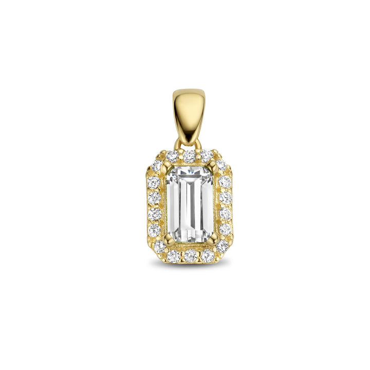 Anhänger Zirkonia Halo 14K Gelbgold