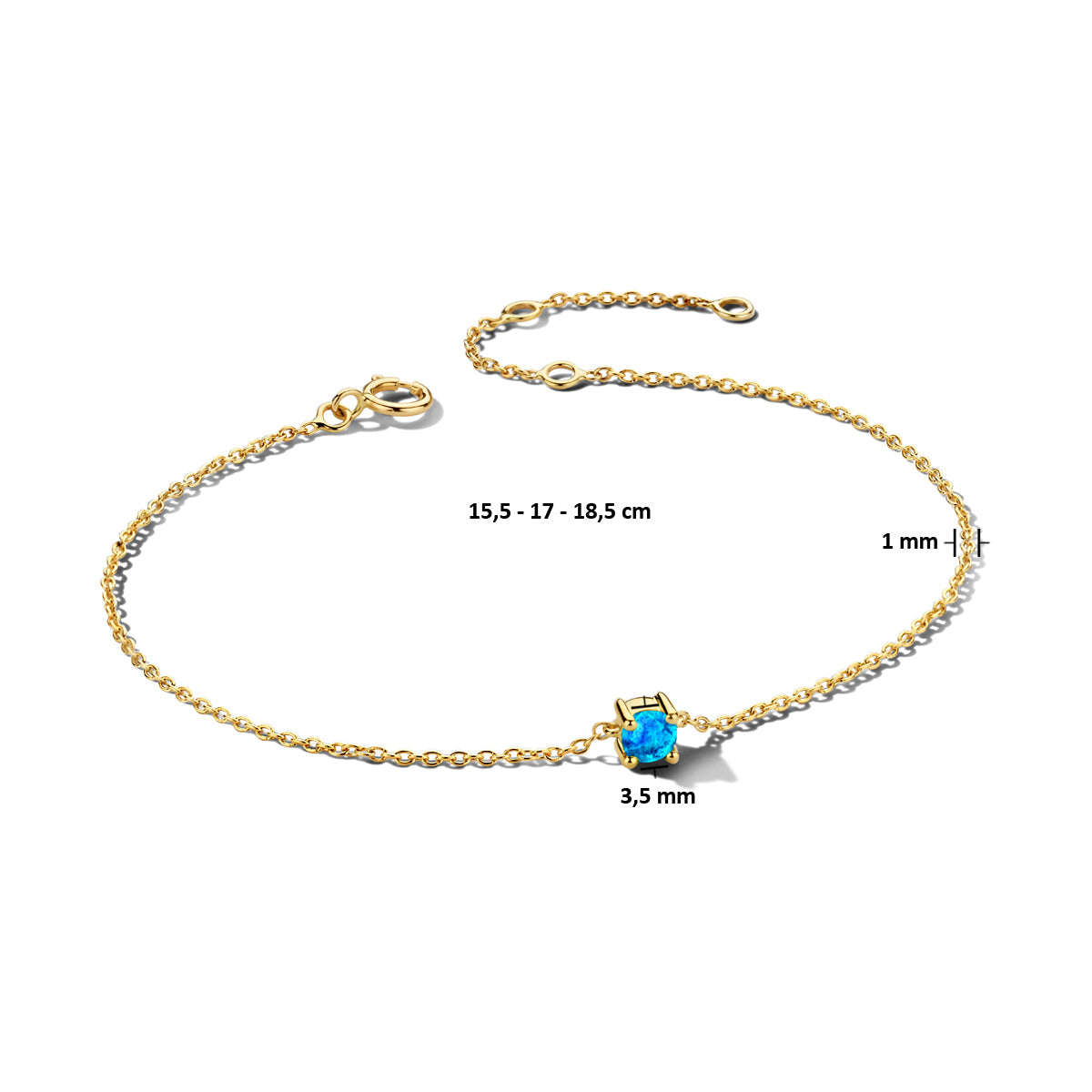 armband met geboortesteen 14K geelgoud