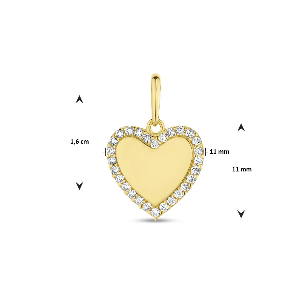 Anhänger Herz Zirkonia 14K Gelbgold