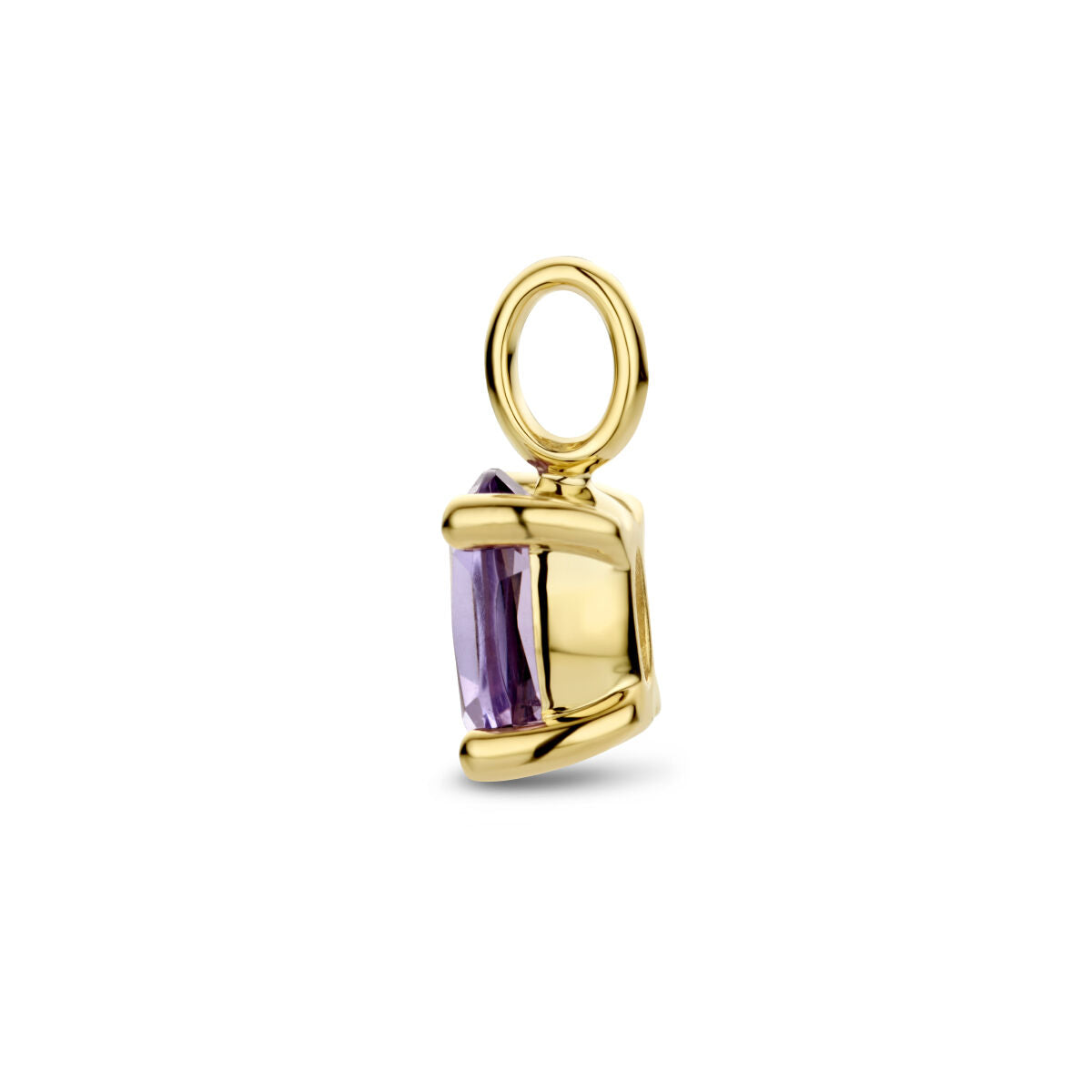 Hänger aus 14K Gelbgold mit rechteckigem Amethyst-Edelstein