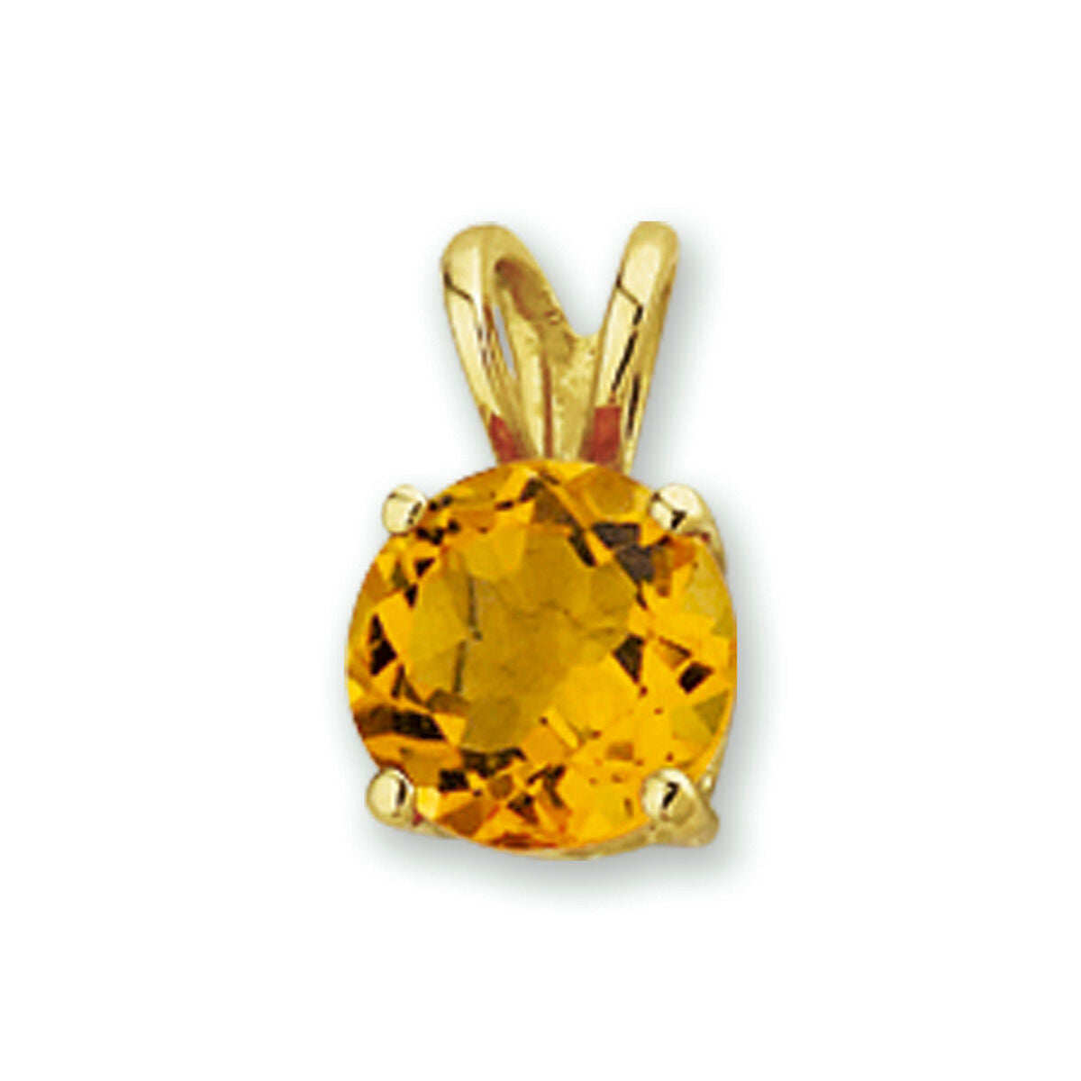 Hänger mit rundem Citrin in 14K Gelbgoldfassung