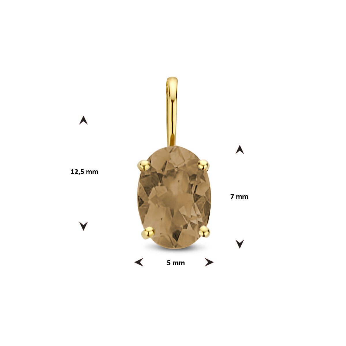 Anhänger Rauchquarz 14K Gelbgold