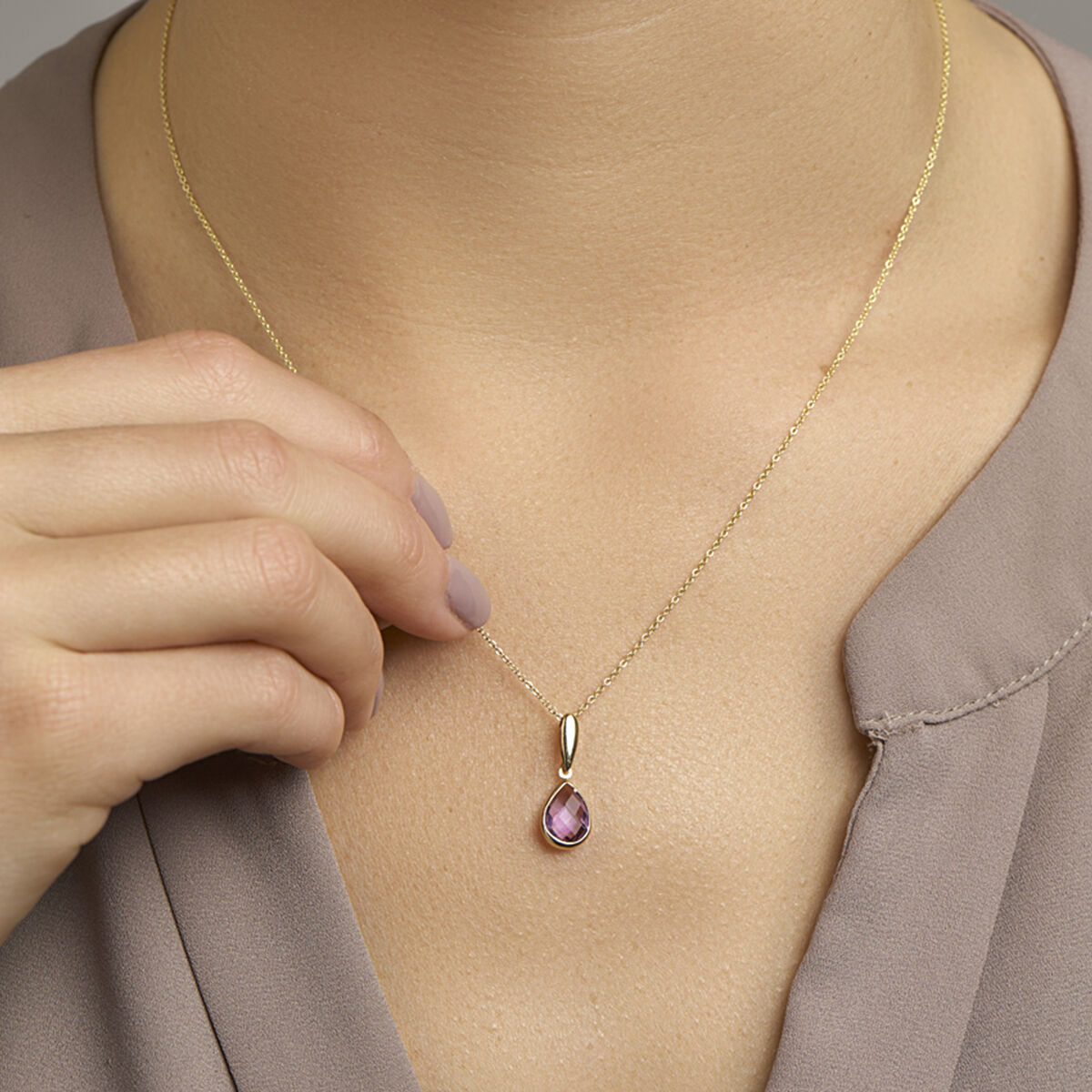 Anhänger Amethyst 14K Gelbgold