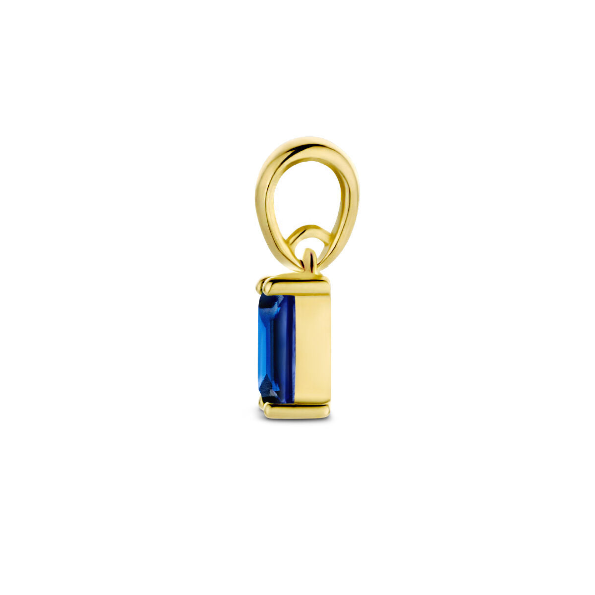 Hänger aus 14K Gelbgold mit rechteckigem blauen Edelstein