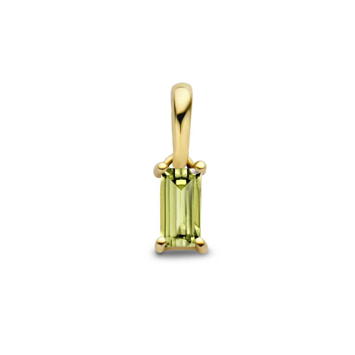 Hänger aus 14K Gelbgold mit rechteckigem, grünen Edelstein