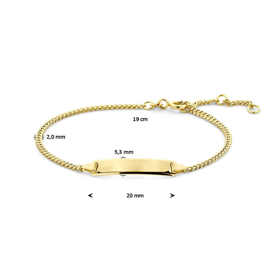 Gravurarmband Gourmetplatte 5,0 mm 16 - 17,5 - 19 cm 14K Gelbgold