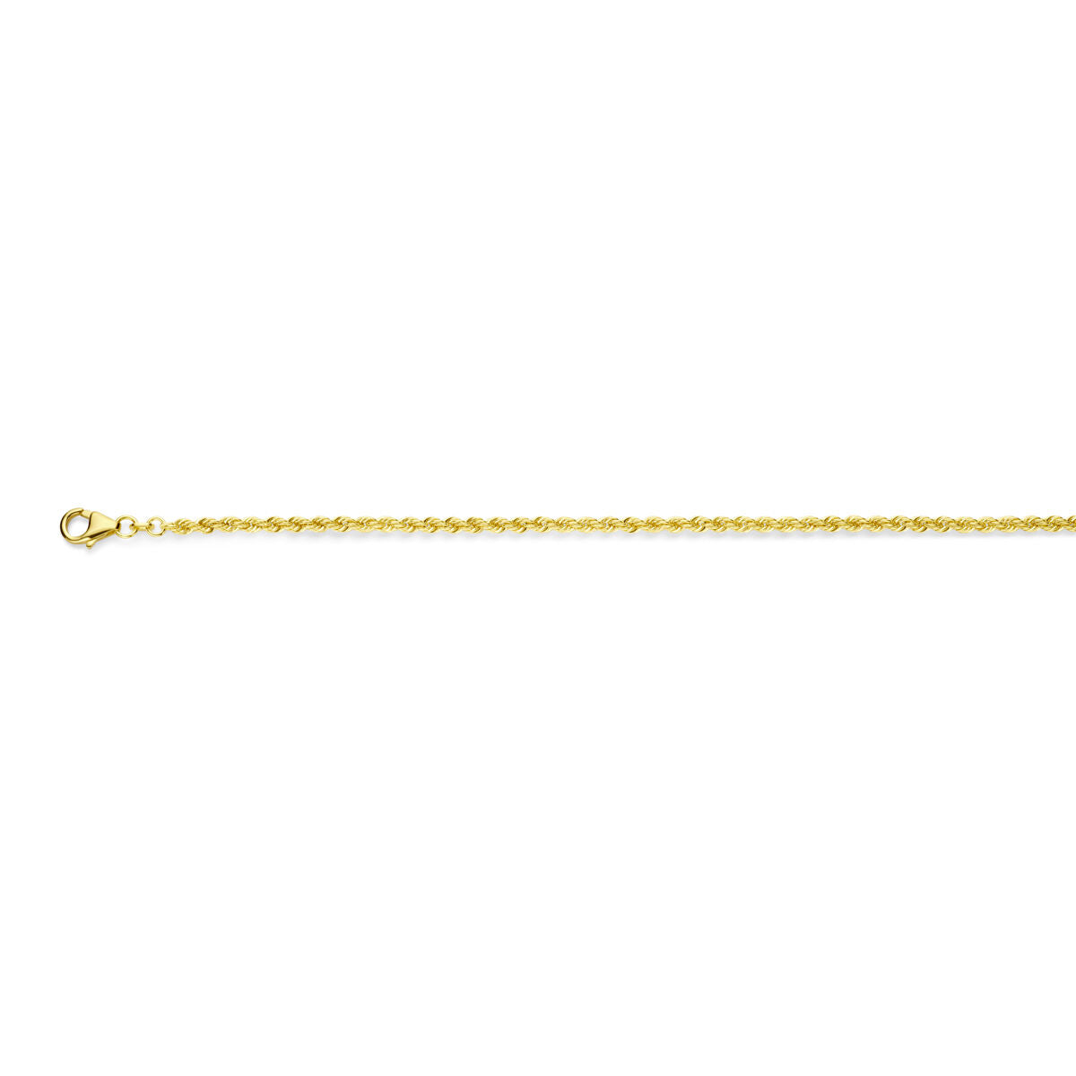 massives 14K Gelbgold-Kord mit einer Dicke von 2,7 mm und einem Karabinerverschluss
