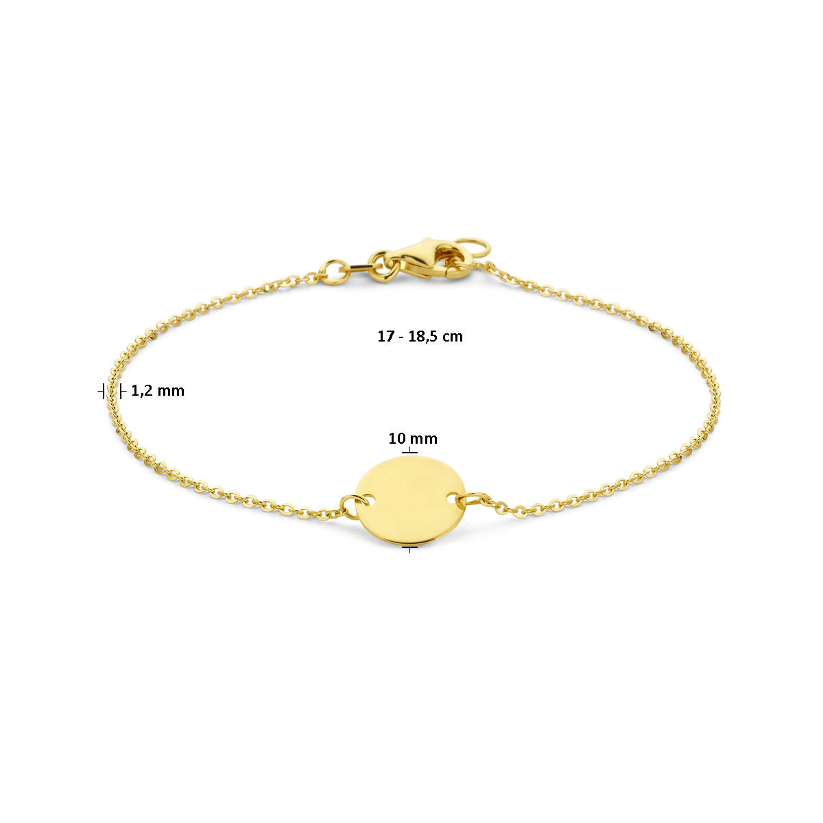 Armbandkreis 17 - 18,5 cm 14K Gelbgold