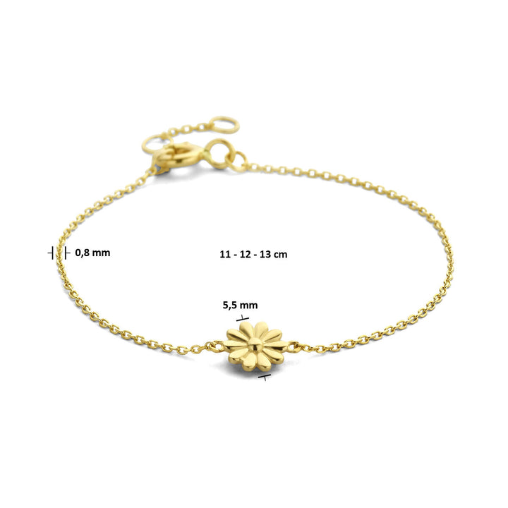 Armband Blume 11 - 12 - 13 cm 14K Gelbgold