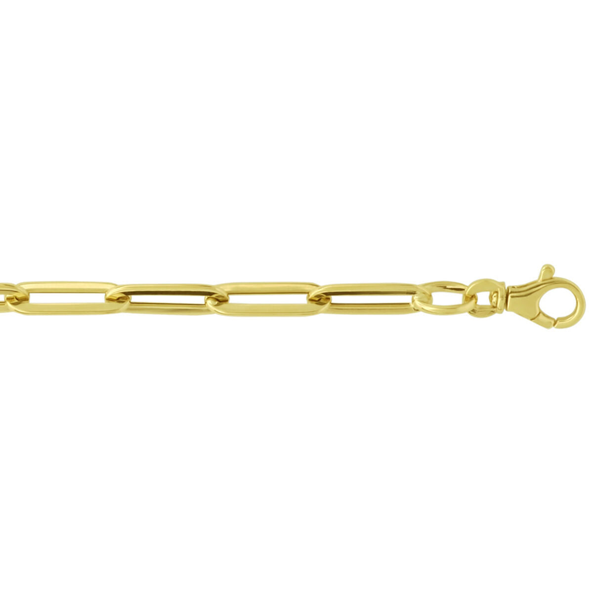 Armband Büroklammer Flachrohr 5,0 mm 19 cm 14K Gelbgold