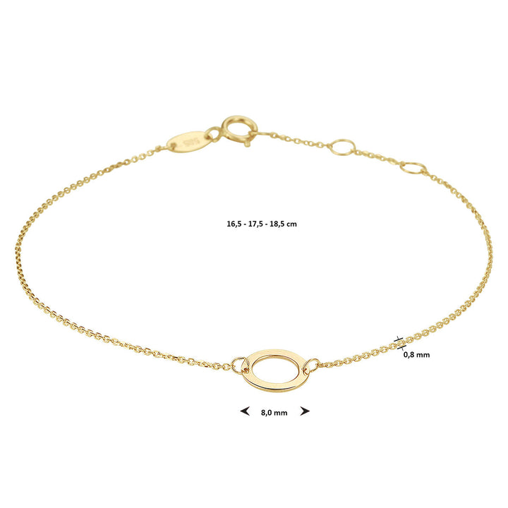 Armband rund 16,5 - 17,5 - 18,5 cm 14K Gelbgold
