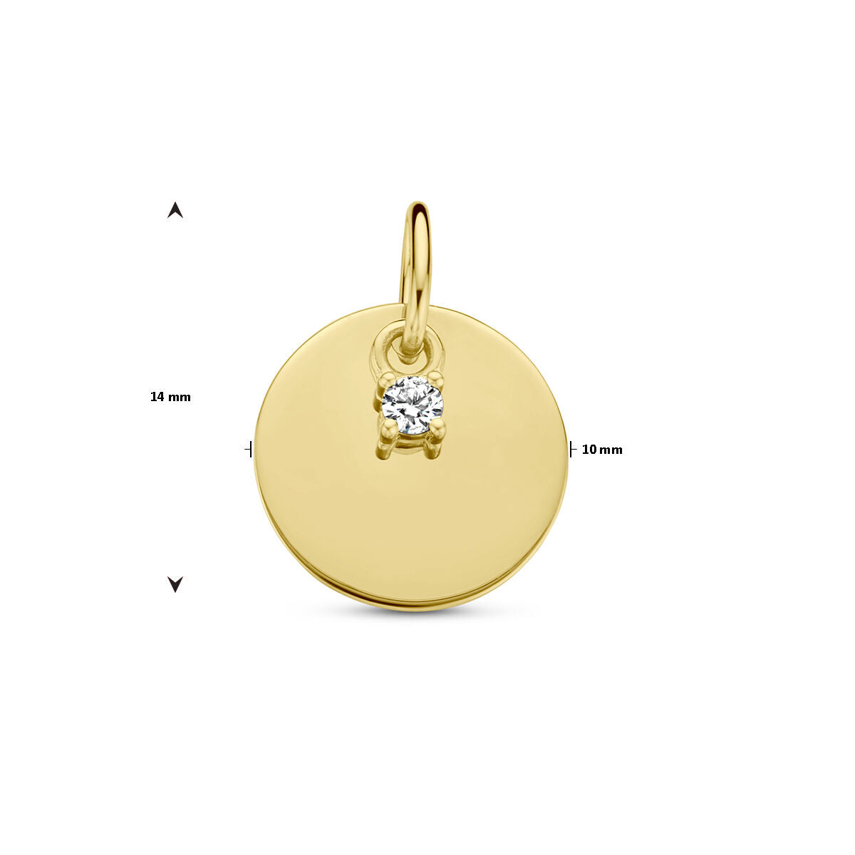 Gravuranhänger Kreis und Diamant h si 14K Gelbgold