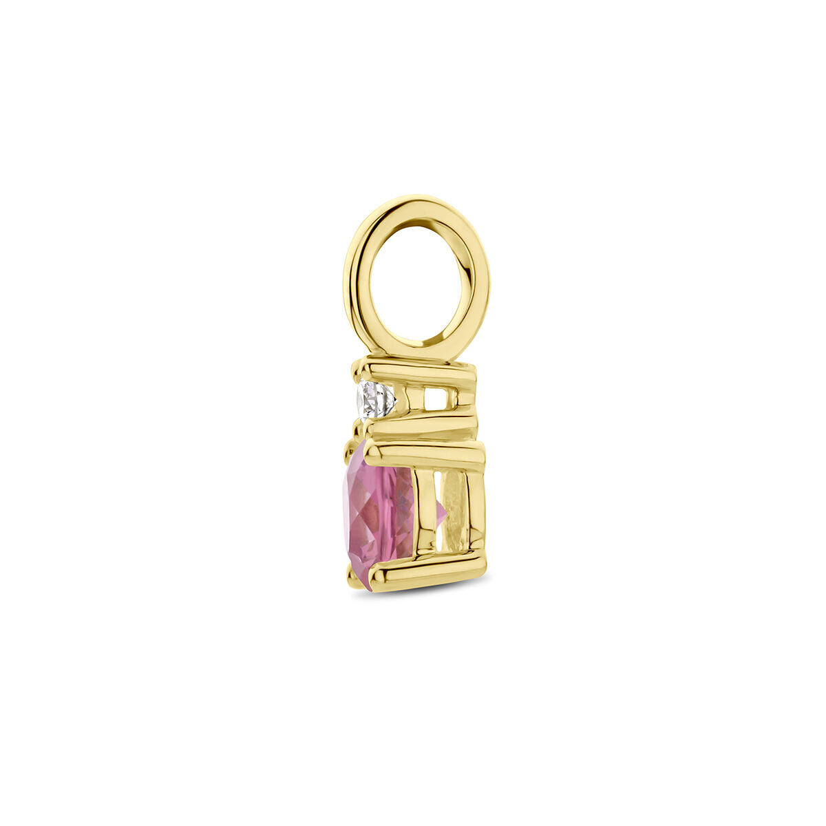 Anhänger mit Geburtsstein und Diamant 0,02 ct H P1 14 K Gelbgold