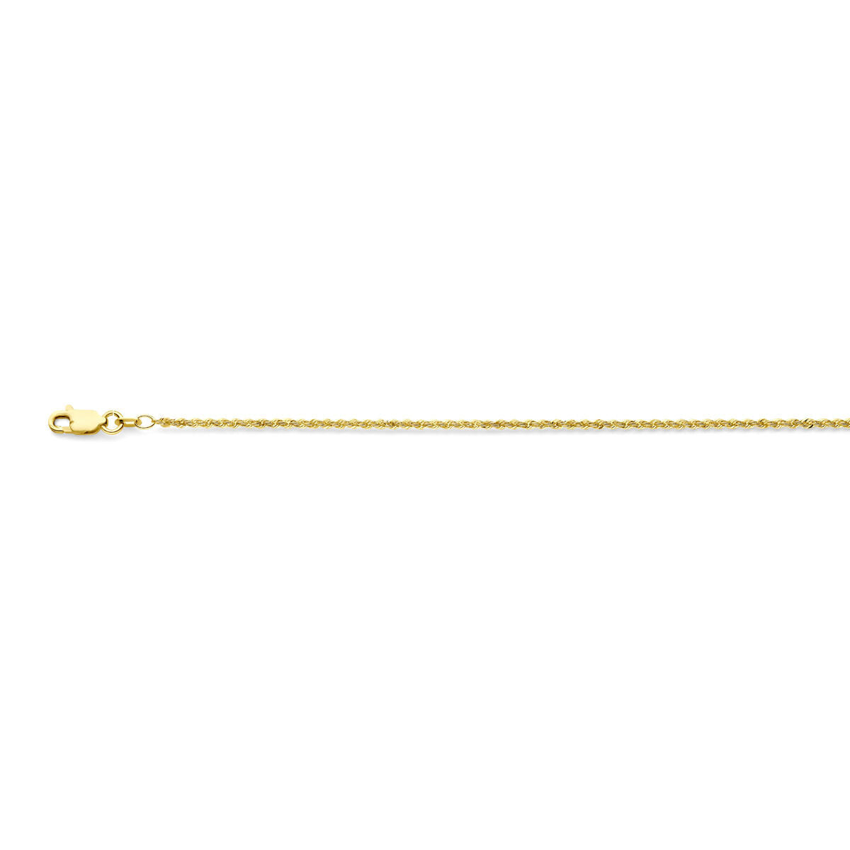 massives 14K Gelbgold-Kord mit 1,7 mm Dicke und Karabinerhaken