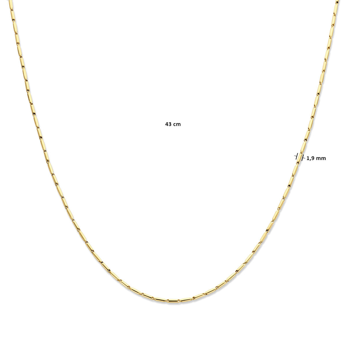 Halskette 1,9 mm 43 cm 14K Gelbgold