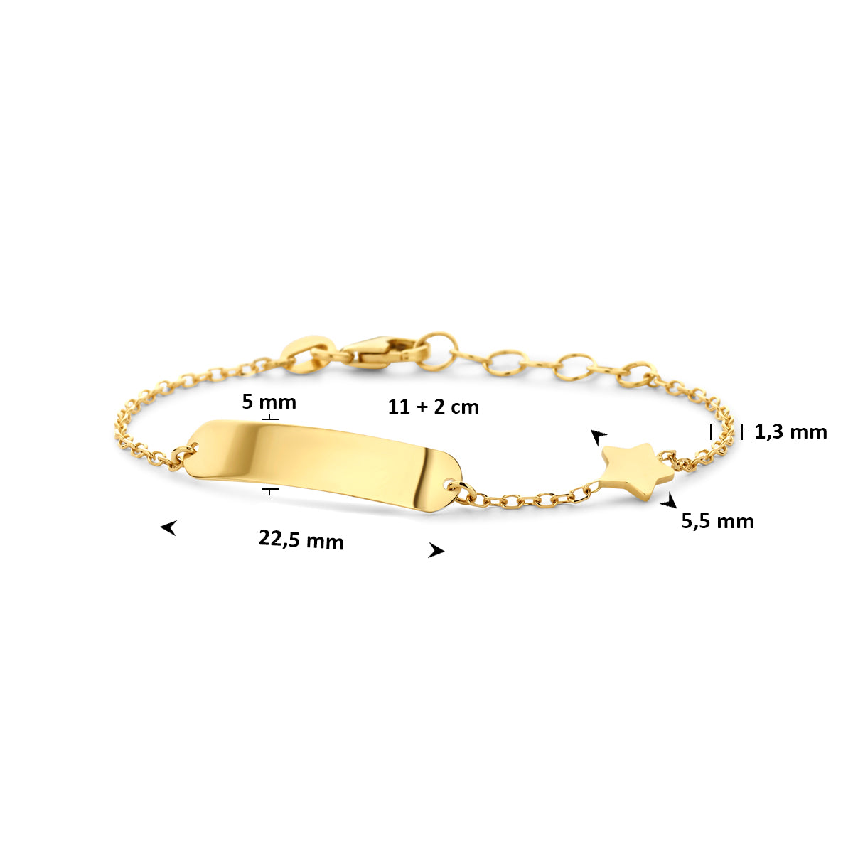 graveerarmband ster 14K geelgoud