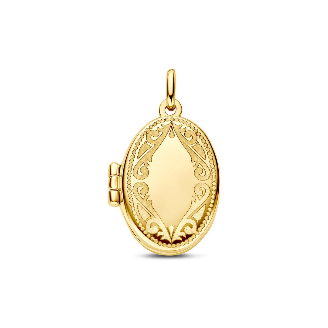 medaillon ovaal gravure 14K geelgoud