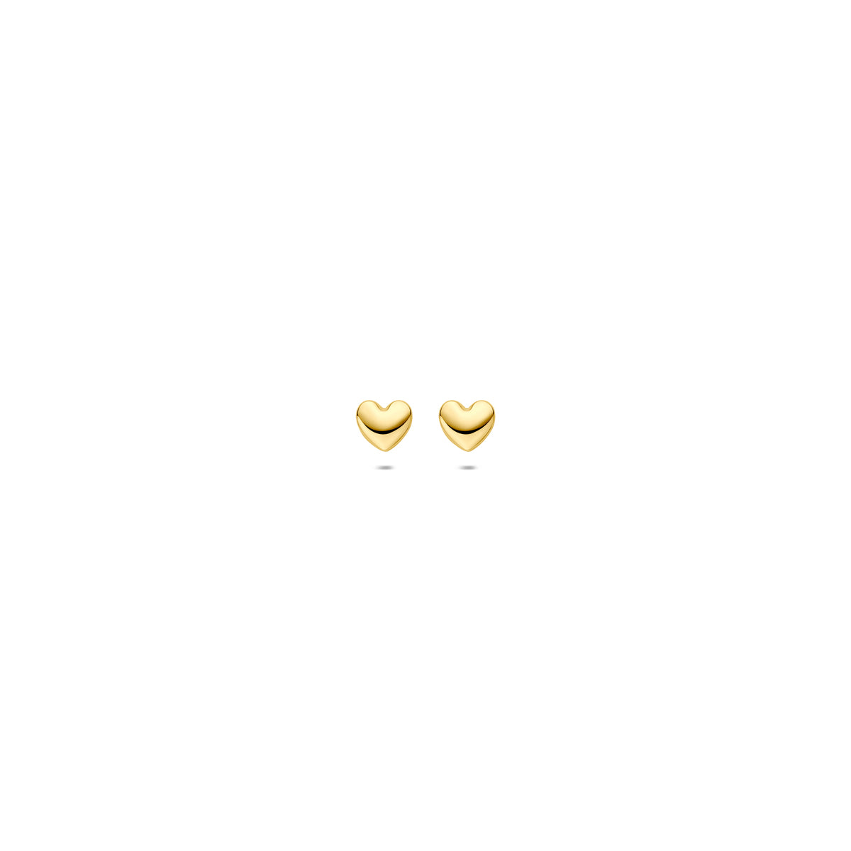 Ohrstecker in Herzform aus 14K Gelbgold, 3 mm groß