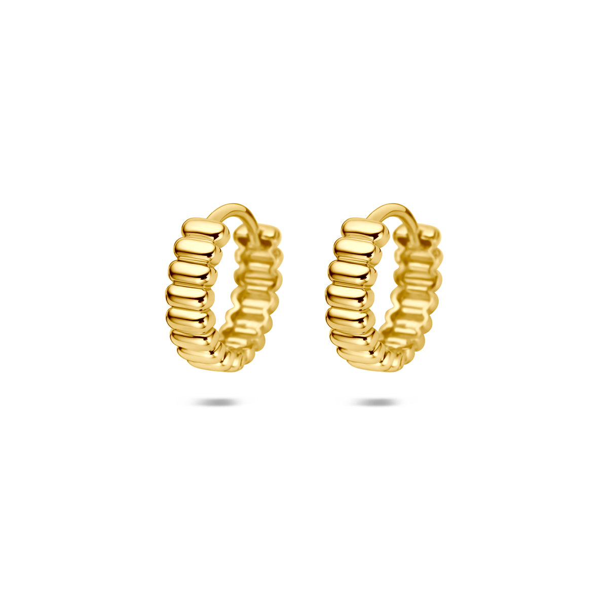 Klapp-Ohrringe aus 14K Gelbgold mit einer Breite von 13,5 mm