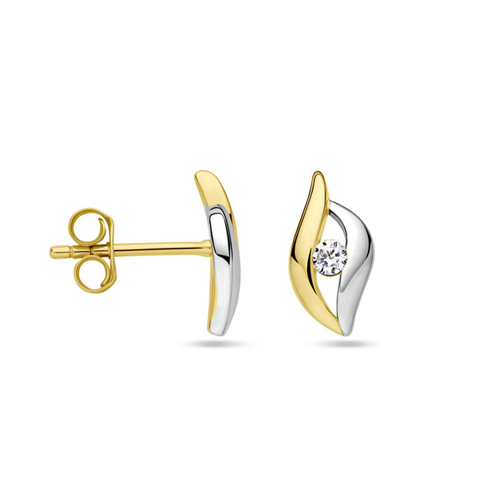 Ohrstecker Zirkonia 1 Micron Silber vergoldet (Gelb/Rhodium)
