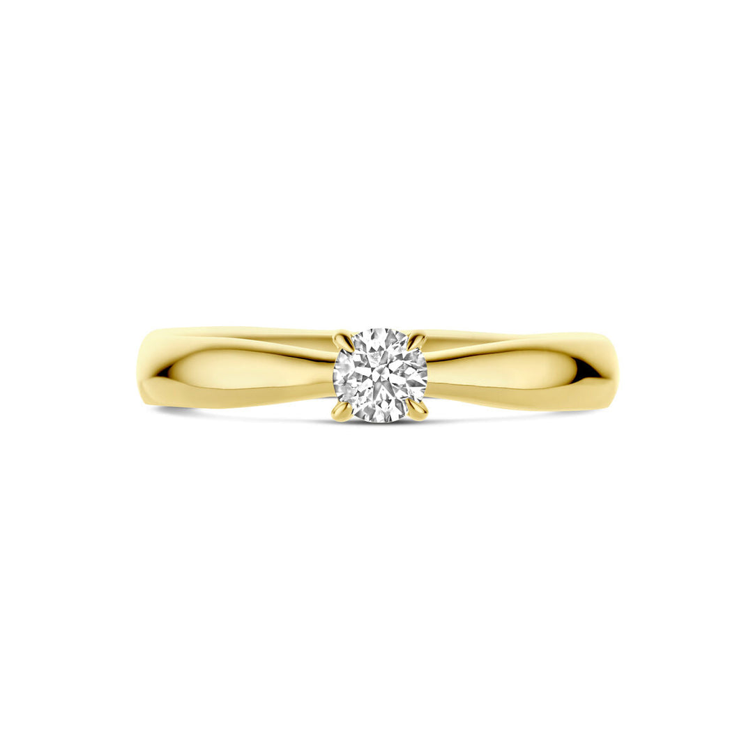 aanzoeksring diamant 0.25ct h si 14K geelgoud