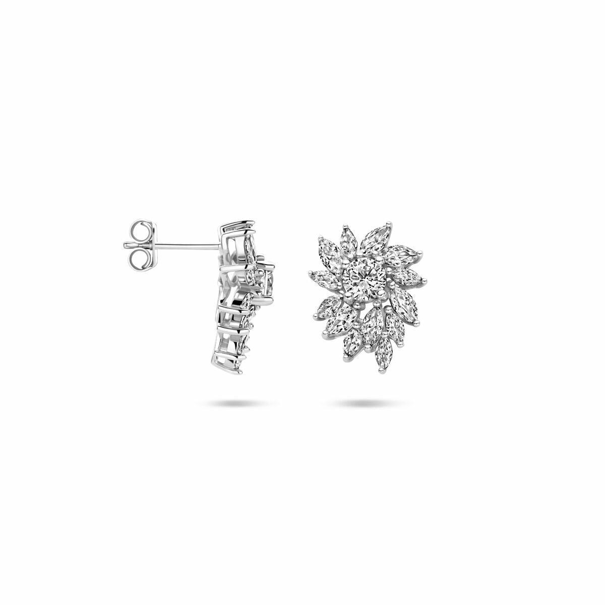 Ohrstecker Zirkonia 18 mm rhodiniertes Silber