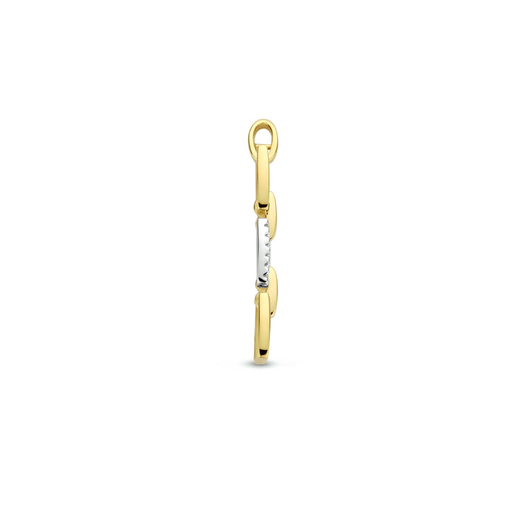 Anhänger-Link-Diamant 0,05 ct h si 14 K Bicolor-Gold gelb/weiß