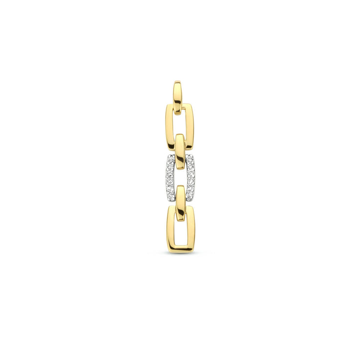 Anhänger-Link-Diamant 0,05 ct h si 14 K Bicolor-Gold gelb/weiß