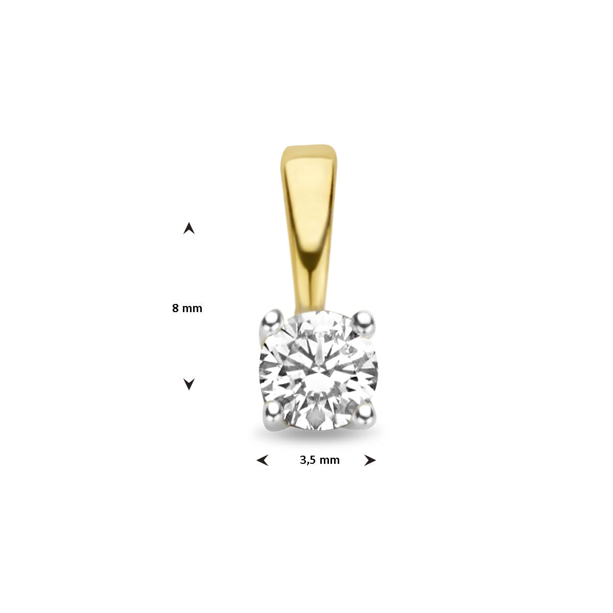 Anhänger Diamant h si 14K Bicolor Gold gelb/weiß