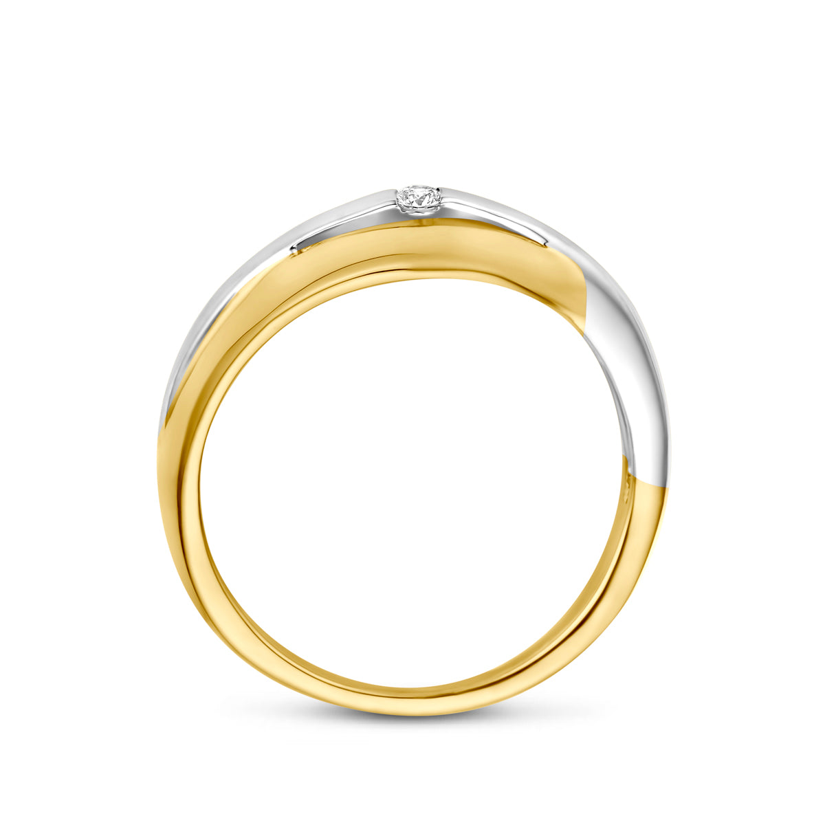 ring lab grown diamant 14K bicolor goud
