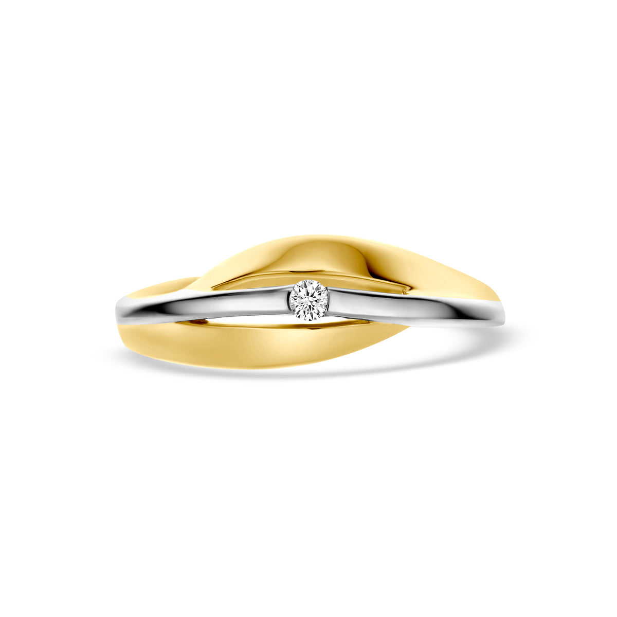 ring lab grown diamant 14K bicolor goud