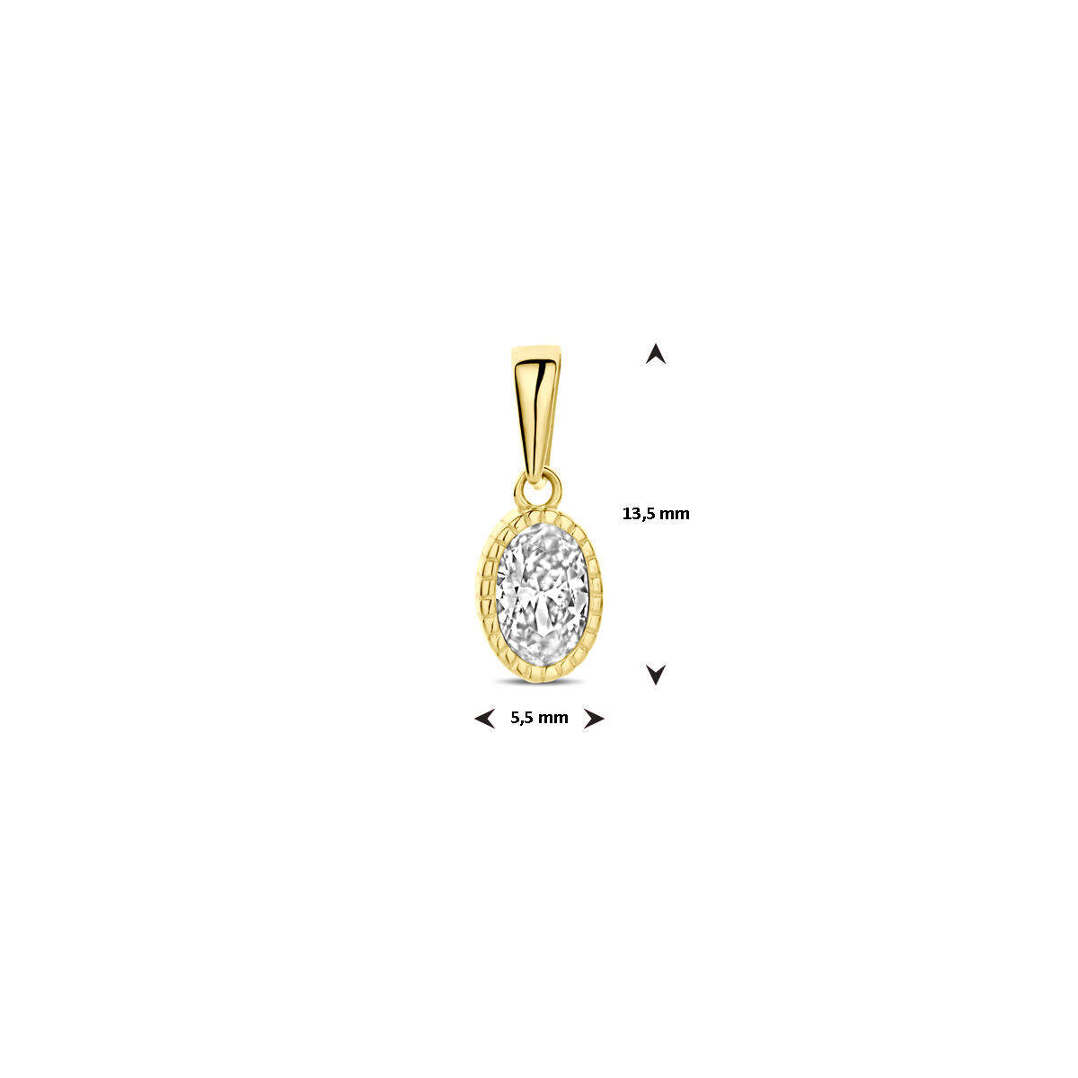 Anhänger Zirkonia 13,5 mm 14K Gelbgold