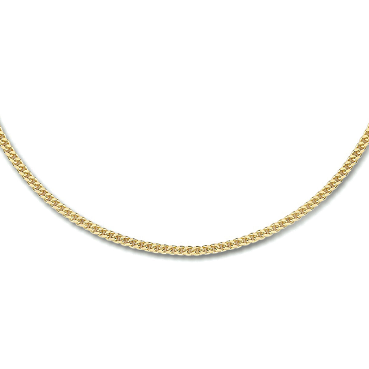 Collier aus 1,8 mm vergoldetem Silber mit 4-seitigem Schliff und gourmette Design