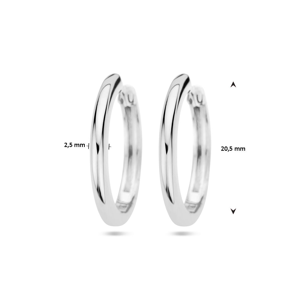 Ohrhänger 2,5 mm halbrund, Silber rhodiniert